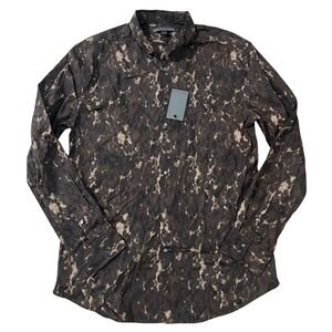 John Varvatos‎ NEW $348 Men's Burnt Clay Camouflage Pearl Snap - XS